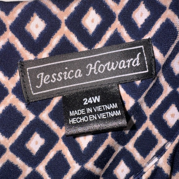 Jessica Howard, navy and cream dress - Picture 3 of 5